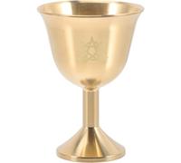 Toyvian Multi-Function Copper Chalice Triple Moon and Pentagram Design, Medium 5.6cm Brass Offering Cup for Buddhism Rituals and Desktop Decoration