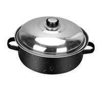 Toyvian Multi-Function Roasting Pan Stainless Steel Cover Household Cooking Pot for Sweet Potatoes Chicken Wings Corn Chestnuts Even Heat Distribution Safe Design