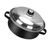 Toyvian Multi-Function Roasting Pan with Binaural Handles Stainless Steel Lid Cooking Pot for Sweet Potatoes Corns and More Household Kitchen Accessory