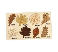 Toyvian Multi-functional Wooden Leaf Cognitive Puzzle for Boys and Educational Learning Aid with Smooth Edges Natural Shape for Early Childhood Development and Fine Motor Skills