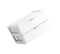 Toyvian Multi-layer Drawer Type Cosmetic Storage Case Desktop Organizing Storage Box with White Pp Plastic Material for Cosmetics and Jewelries, for Tabletop and Study Room Use