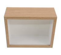 Toyvian Multi-purpose Shadow Box Frame 8.5x6.5 Inch with Slide out Acrylic Panel for Plant Dried Flower Specimens and Handcraft Pieces, Elegant Khaki Mdf Display Case for Living Spaces