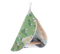 Toyvian Multifunctional Green Wooden Parrot Warm House Nest with Windproof Cotton Cushion Indoor Bird Sleeping Bed Designed for Winter Stylish and Simple Bird Hut for Parakeets