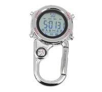 Toyvian Multifunctional Outdoor Climbing Watch with Luminous Dial and Metal Buckle Portable Sports Fob Clip Watch for Hiking Travel Medical Uniforms Red Design
