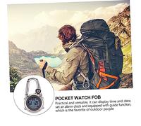 Toyvian Multifunctional Pocket Watch with Compass Stainless Steel Carabiner Night Glow Date Alarm Reminder Hiking Accessory for Outdoor Enthusiasts Yellow