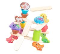 Toyvian Multifunctional Wooden Dinosaur Balance Blocks Educational Stacking Game for Strengthens Hand Manipulation and Social Skills and Engaging Festival Gift