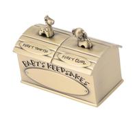 Toyvian My First Tooth Box Metal Baby Teeth Case Lovely Animal Patterns Golden Keepsake Collecting Lanugo New Year Baptism Gift
