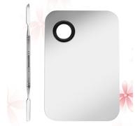 Toyvian Nail Art Board, Stainless Steel Makeup Boards with Tone Bars, 2 Sets for Mixing Lipstick and Foundations, Smooth Surface for DIY and Home Use