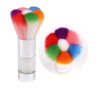 Toyvian Nail Art Dust Brush for Professional Manicure and Personal DIY Nail Art Use at Home Silver Petal Shape with Metal and Fiber Handle for Easy Dust Removal