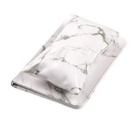 Toyvian Nail Art Hand Pillow and Foldable Marble Pattern Manicure Arm Rest Set, White Marble Nail Salon Accessory with Supportive Hand Cushion and Table Mat for Professional Manicure Use