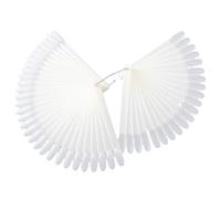 Toyvian nail art kit 2 Sets Fan-shaped Nail Polish Sticks with 50 White Pointed PVC Tips for Practicing and Salon Use