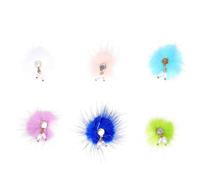 Toyvian Nail Decorative Hairballs and Can be Cleaned Separately Easy to Change Colour 6pcs with Pearl Pendant , Velour Material for DIY Manicure Accessories and Nail Art Decor