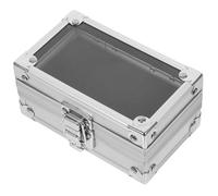 Toyvian Nail Drill Bits Storage Box Silver Lightweight Nail Bit Display Case with 50 Slots for DIY