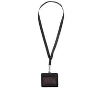 Toyvian Name Cards Cover Hanging Cards Holder Pu Black Multi-Function for Student Work Permit