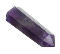 Toyvian Natural Amethyst Crystal Column Hexagonal Polished Stone Decor for Meditation Yoga Home Office