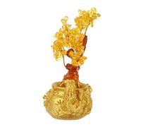 Toyvian Natural Citrine Money Tree Ornament for Desktop Decoration Fortune Crystal Tree Bonsai with Yellow Crystal Housewarming Gift for Luck and Prosperity Unique Tabletop Adornment
