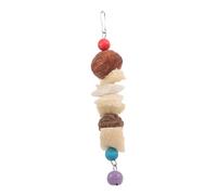 Toyvian Natural Cuttlebone and Nut Chewing for Parrots and Cockatiels Bird Cage Hanging Molar for Teeth Grinding Safe Reusable Bird Chew for Dental Health and Exercise