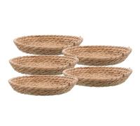 Toyvian Natural Wicker Bird Nests 5Pcs Flat Bottom Diameter 19-21Cm Woven Sleeping Beds for Chickens, Rabbits, and Pigeons in Small Animal Hutches