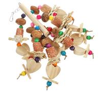 Toyvian Natural Wood Parrot Chewing for Bird Cages Lightweight Hanging Shredding Plaything for Parrots and Caged Birds Easy to Install Chew to Exercise Beak and Anxiety