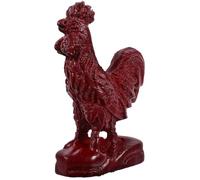Toyvian Natural Wood Rooster Figurine Desktop Decor Hand-carved Red Rosewood Ornamental Sculpture for Home Living Decorative Display