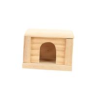 Toyvian Natural Wooden Hamster Cabin with Removable Roof Eco Friendly Pet House with Front Door and Side Windows Durable Chew for Pets Easy to Clean Wooden Hamster Hideout