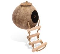 Toyvian Natural Wooden Hamster Hideout with Ladder Hanging Pet Cage for Animals Chewing Nest for Hamsters Canaries Finches and Birds Easy to Hang Resting House