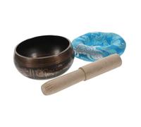 Toyvian Nepal Meditation Singing Bowl Set with Cross Wooden Mallet, Hemp Storage Bag, Cushion Pad - Handcrafted Buddhist Sound Bowl for Yoga, Healing, Mindfulness Practice Random Style