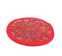 Toyvian Nepalese Handmade Red Singing Bowl Mat 10cm Buddha Sound Bowl Cushion for Meditation and Buddhist Ritual Instruments
