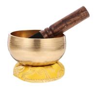 Toyvian Nepalese Temple Singing Bowl Set 8cm Copper Meditation Sound Bowl with Cushion and Mallet for Yoga Mindfulness and Buddhist Home Decor Random Color