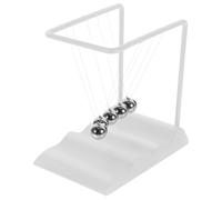 Toyvian Newton'S Cradle Pendulum Balls Desktop Ornament with White Wave Base, Metal Physics Balance for Office and Home, Educational Science Kit for Early Learning and Stress Relief