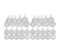 Toyvian Number Key Tags Metal Numbered Tags 2 Sets Stainless Steel Round Lightweight Engraved with Numbers for Keys and Bag Use in Hotel or Workshop