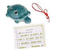 Toyvian Ocarina Flute Ac for Beginners Turtle Shape Midrange 6-hole Key with White Porcelain Material and Lanyard, Easy to Carry for Students and Folk Music Enthusiasts