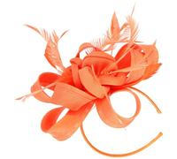 Toyvian Orange Fascinator Headband Reliable and Practical Design for Women with Cloth and Plume Material Unique Nobility Style Hair Accessory for Wedding and Tea Party