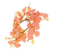 Toyvian Orange Small Eucalyptus Candle Wreath Ring for Halloween and Thanksgiving Decor, Versatile and Safe Fall Candle Ring with Plastic and Fabric Materials, Elegant Table Centerpiece