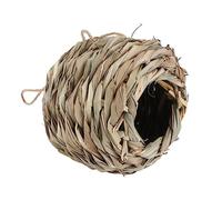 Toyvian Outdoor Handwoven Rattan Bird Nest Sphere Durable Hanging Bird House for Garden Balcony Practical Breeding and Feeding Accessory with Comfortable Perching Space Random Color