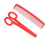 Toyvian Oversized Plastic Scissors and Giant Clown Comb for Halloween Cosplay and Stage Decor Lightweight Reusable Props with Bright Red Color for Party Performances and Circus Shows