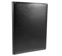 Toyvian Padfolio File Storage Board Document Organizer Binder A4 Black Pu and Paper with Metal Clips, Multiple Slots, Pen Holder, for Conference and Office