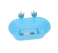 Toyvian Parrot Bathing Tub with Bottom Mirror Fun Bird Bath for Small Birds for Parrots and