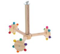 Toyvian Parrot Bird Stand Activity Station Bird Perch for Parrots Easy Assembly Easy Cleaning Natural Wood 8.25x8.25x7.07in Birdcage Suitable