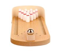 Toyvian Parrot Bowling Mini Wooden Educational Playthings with Movable Orbit and Two Straight Grooves Base, Less Destructive Training Equipment for Parrot Birds Daily Play