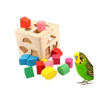 Toyvian Parrot Educational Block Toss Creative Wood Block Playing for Birds Safe Practical Design for Chewing and Exploring Fun Activity for African Grey Conure Parrots