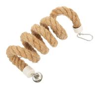 Toyvian Parrot Rope Spiral Standing Toy Hemp Rope with Metal Hooks for Parrots and Birds Play and Work out Climbing Accessory to Enrich Decoration and Places
