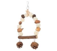 Toyvian Parrot Swing with Colorful Fruit Vine Ball Small Size Bird Perch Chewing Plaything for Pet Birds Cage Accessory Decompression