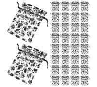 Toyvian Paw Print Organza Drawstring Bags 50pcs 4.72x3.54 Inch Versatile Storage Solution for Birthdays and Small Items