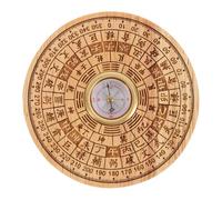 Toyvian Peach Wood Feng Shui Compass Craft Traditional Chinese Pan Home Office Decor Feng Shui Adornment with Precise Scale for Temple Buddha Hall Desktop Ornament