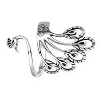 Toyvian Peacock Statement Ring Vintage Adjustable Copper Ring for Ladies with Classic Designed Style for Knitting and Crocheting Use