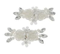 Toyvian Pearl Flower Shoe Clips for Women Bridal Shoe Decorations Easily Attached and Reusable Metal and Rhinestone Clips and Footwear during Graduation Period Special Events