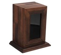 Toyvian Pet Ash Container for Dogs and Cats Wooden Memorial Urn with Photo Frame Durable Ashes Box for Pet Loss Keepsake for Cherishing Memories