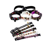 Toyvian Pet Collar Adjustable Halloween for Dogs with Pumpkin Lamp Pattern and Free Bell, Nylon Material, Easy to Take, for Every Day or Halloween Party Celebration