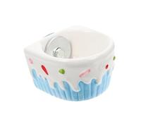 Toyvian Pet Hanging Feeder Bowl for Small Animals Durable Ceramic Squirrel and Hamster Food Container Easy to Clean Compact for Daily Feeding Needs Cake Blue Color